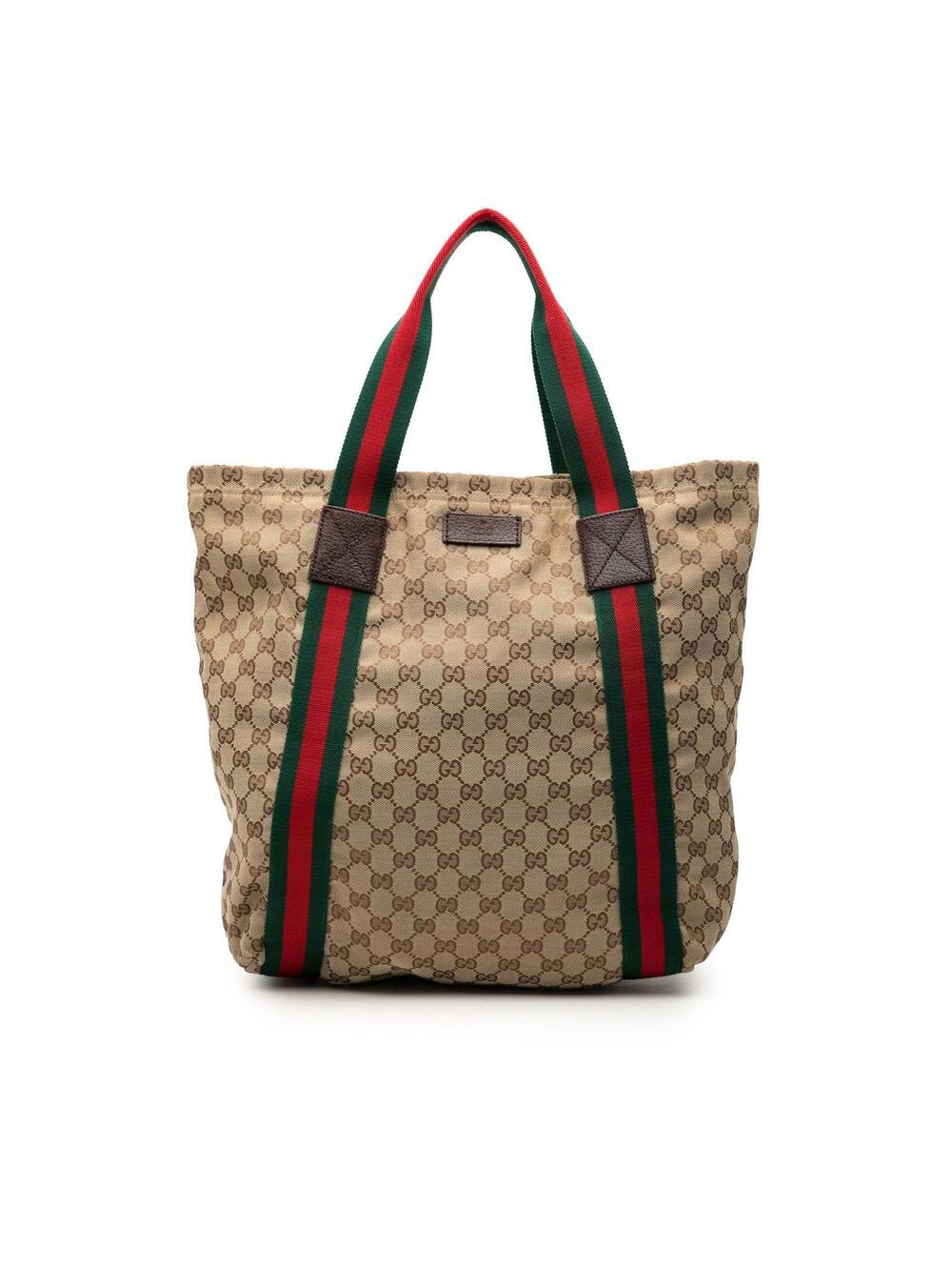 Gucci Gg Canvas Web Tote Pre-Loved #272065G61B